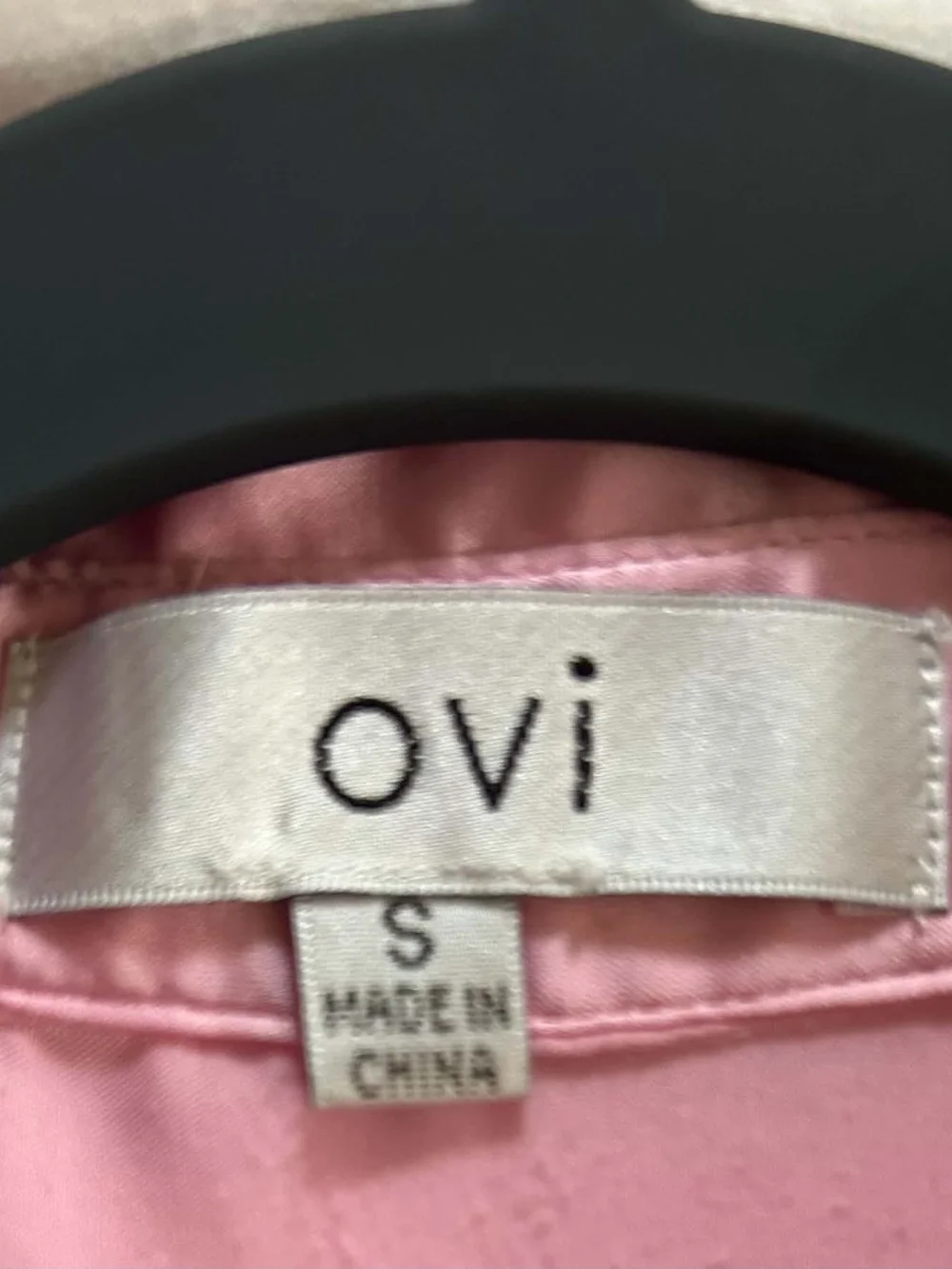 Ovi Pink Satin Button-Up Blouse